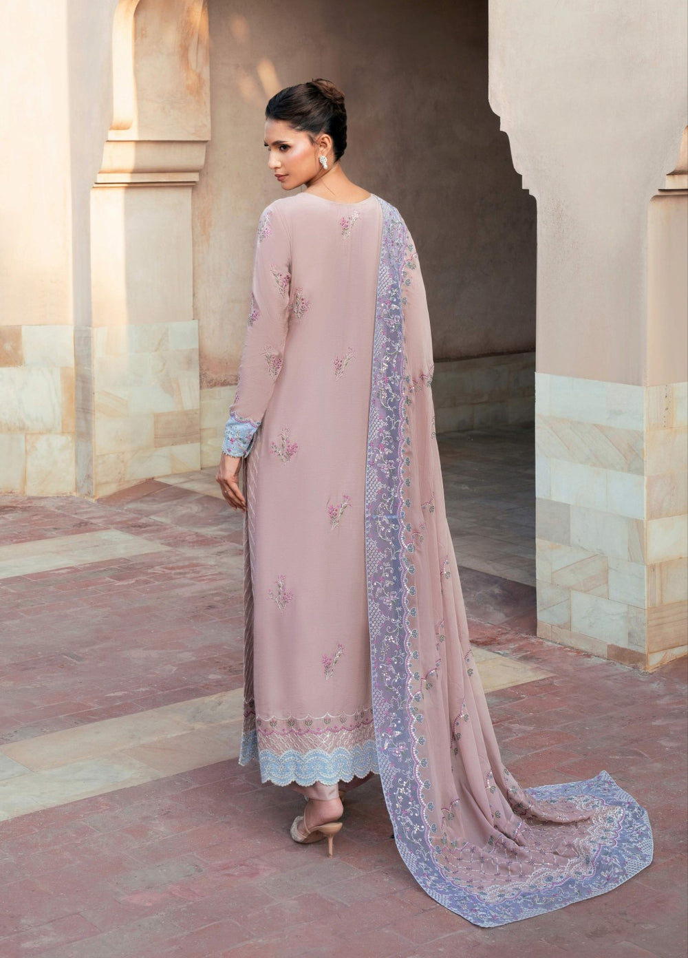 Rusukh by Sahane Unstitched Embroidered Raw Silk 3 Piece Suit ABROO Festive Collection