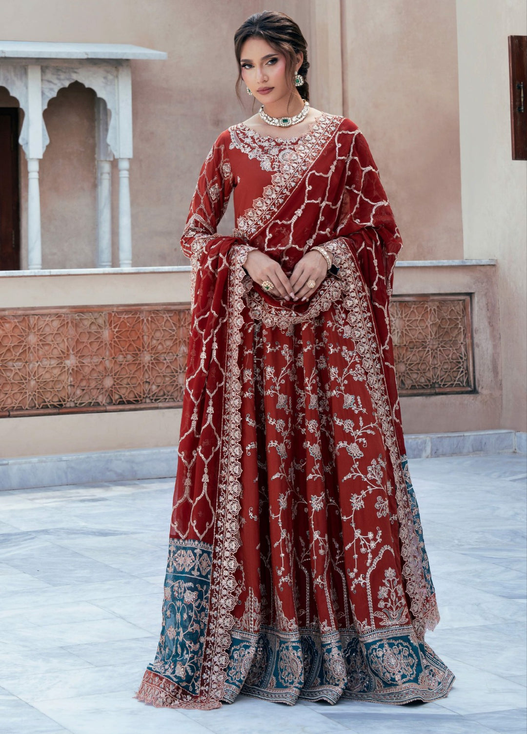 Rusukh by Sahane Unstitched Embroidered Raw Silk 3 Piece Suit RENISA Festive Collection