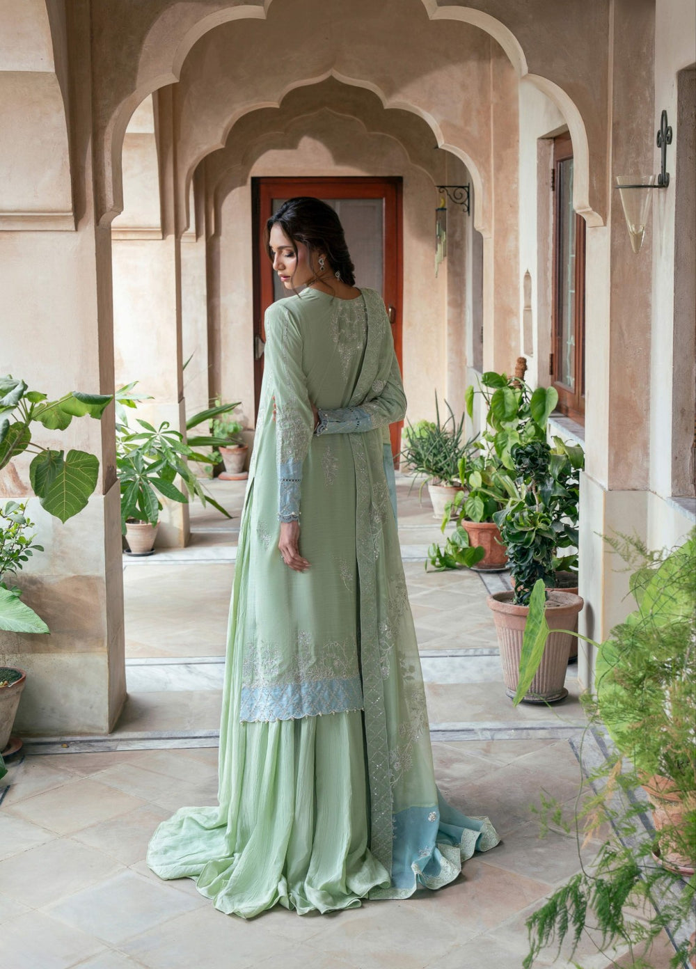 Rusukh by Sahane Unstitched Embroidered Raw Silk 3 Piece Suit MEHRMA Festive Collection