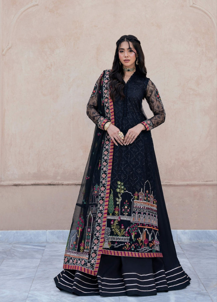 Rusukh by Sahane Unstitched Embroidered Net 3 Piece Suit ZAHLIA Festive Collection