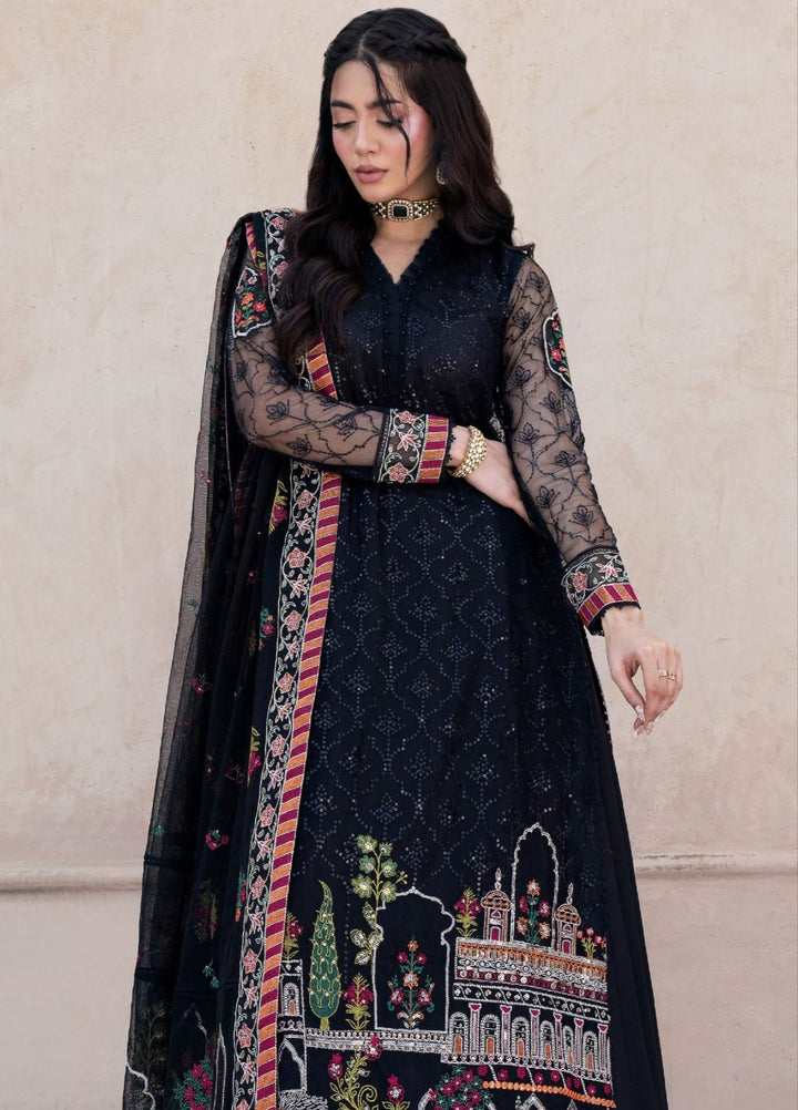 Rusukh by Sahane Unstitched Embroidered Net 3 Piece Suit ZAHLIA Festive Collection
