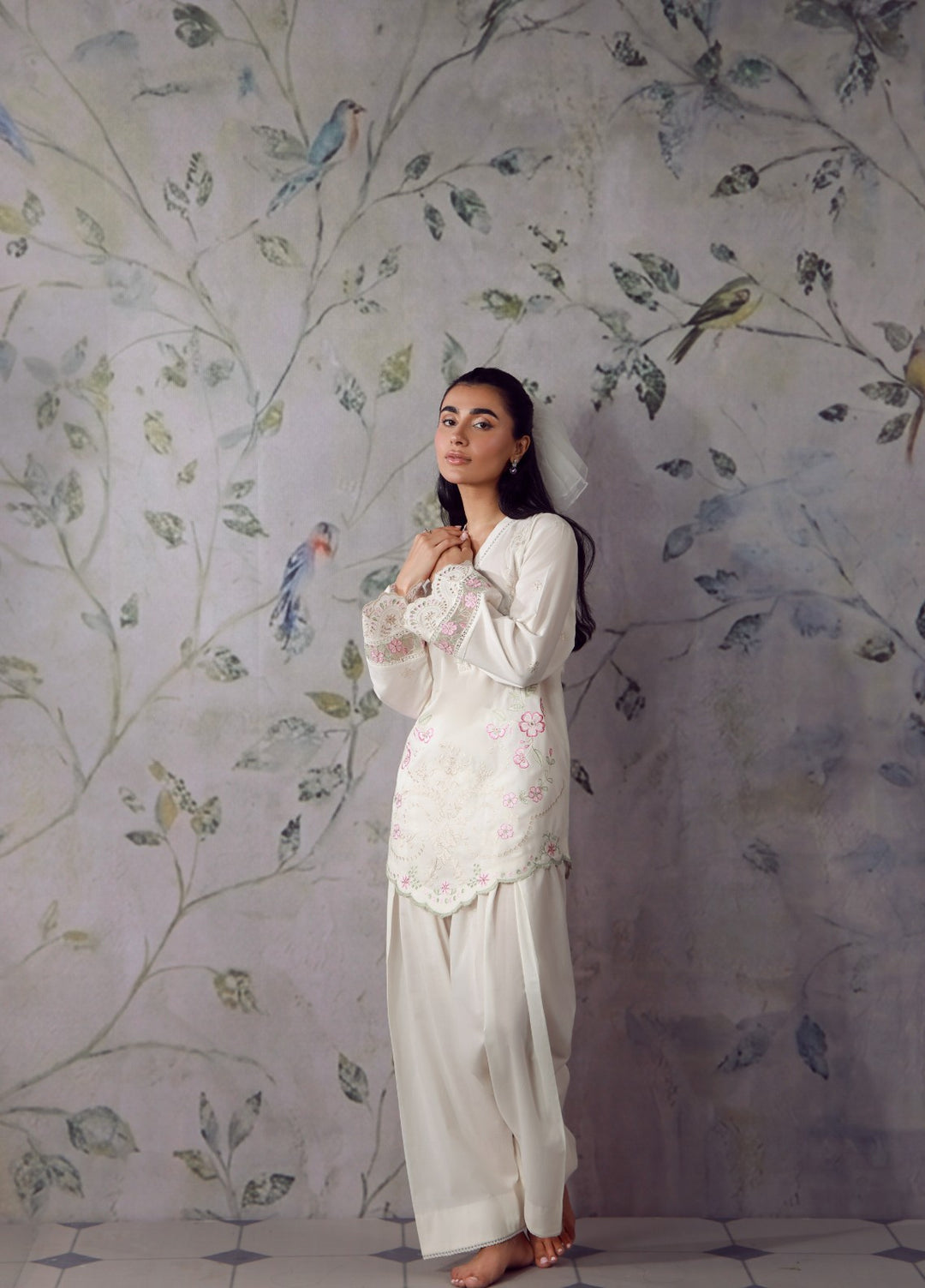 Sahar Women RTW Chikankari Cambric 3 Piece Suit Roselle Festive Collection