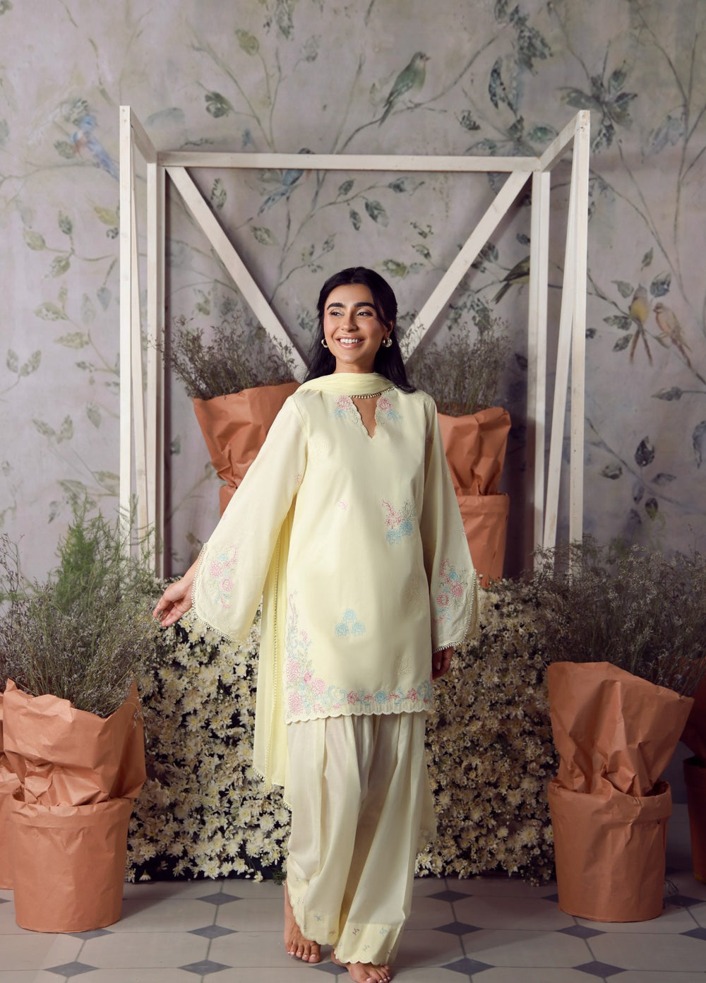 Sahar Women RTW Chikankari Cambric 3 Piece Suit BUTTERCUP Festive Collection