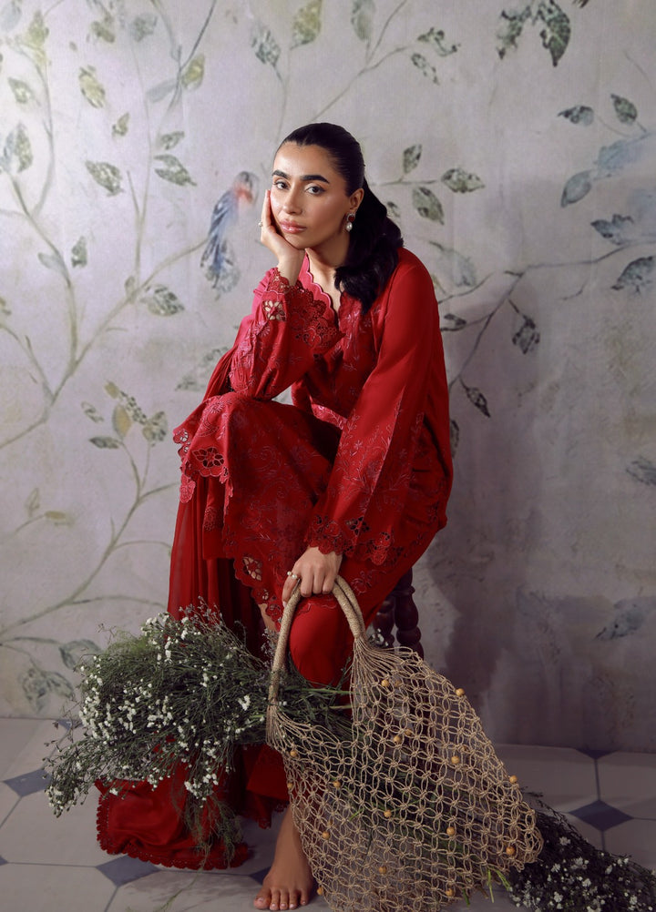 Sahar Women RTW Chikankari Cambric 3 Piece Suit CRIMSON MUSE Festive Collection