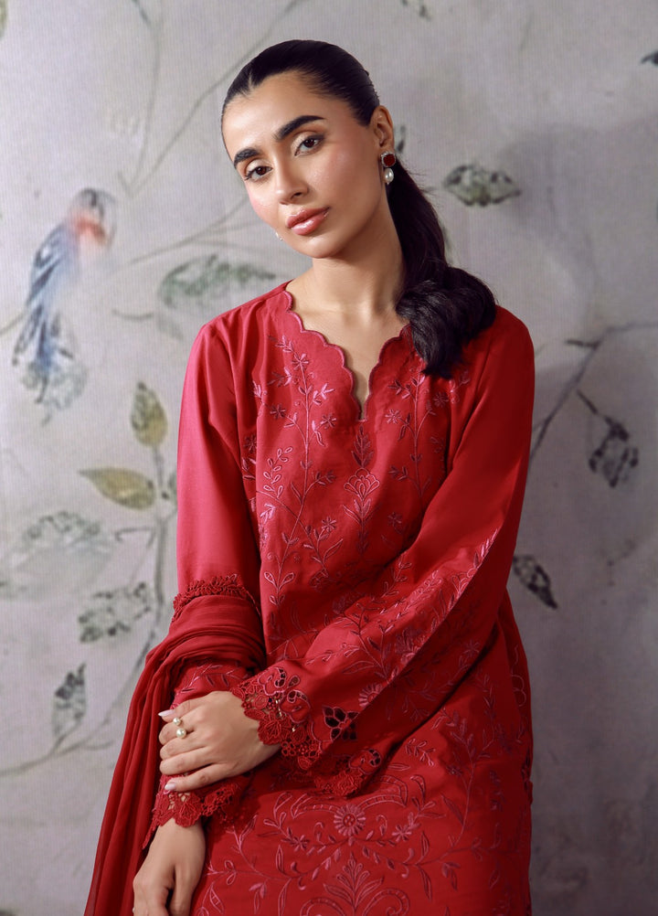 Sahar Women RTW Chikankari Cambric 3 Piece Suit CRIMSON MUSE Festive Collection