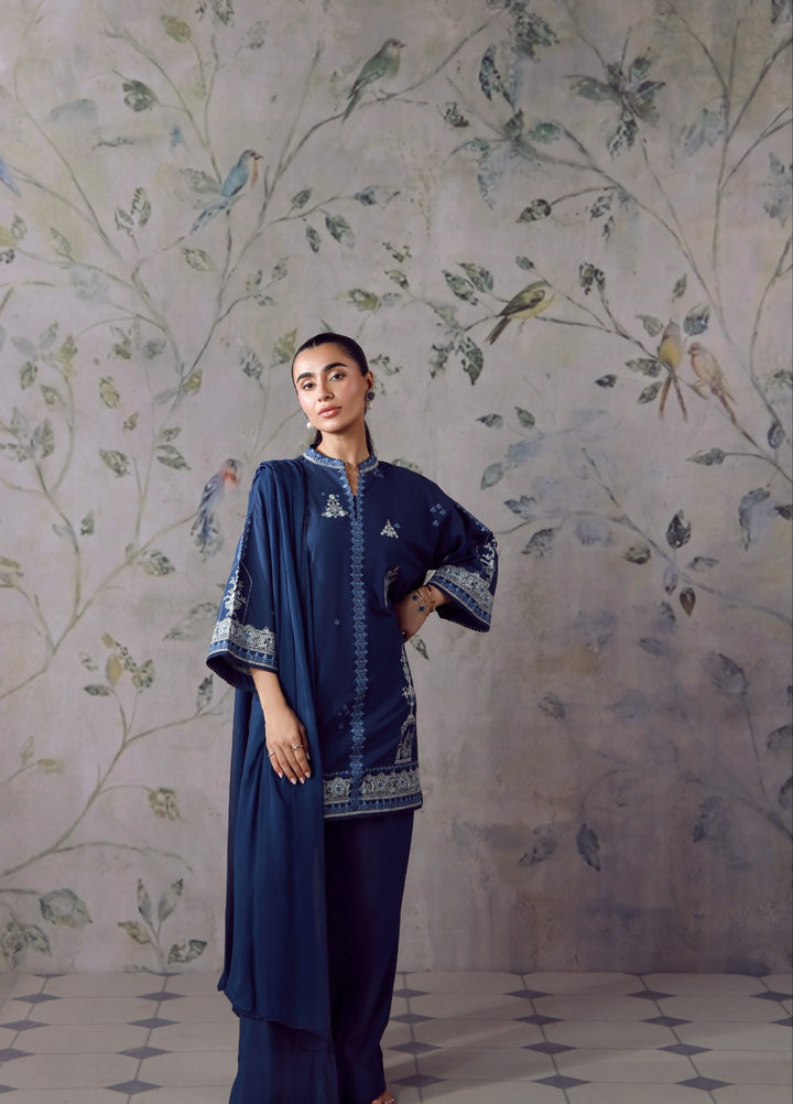 Sahar Women RTW Chikankari Cambric 3 Piece Suit AZURA Festive Collection