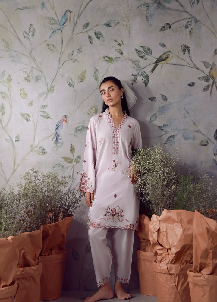 Sahar Women RTW Chikankari Cambric 3 Piece Suit Blush Meadow Festive Collection