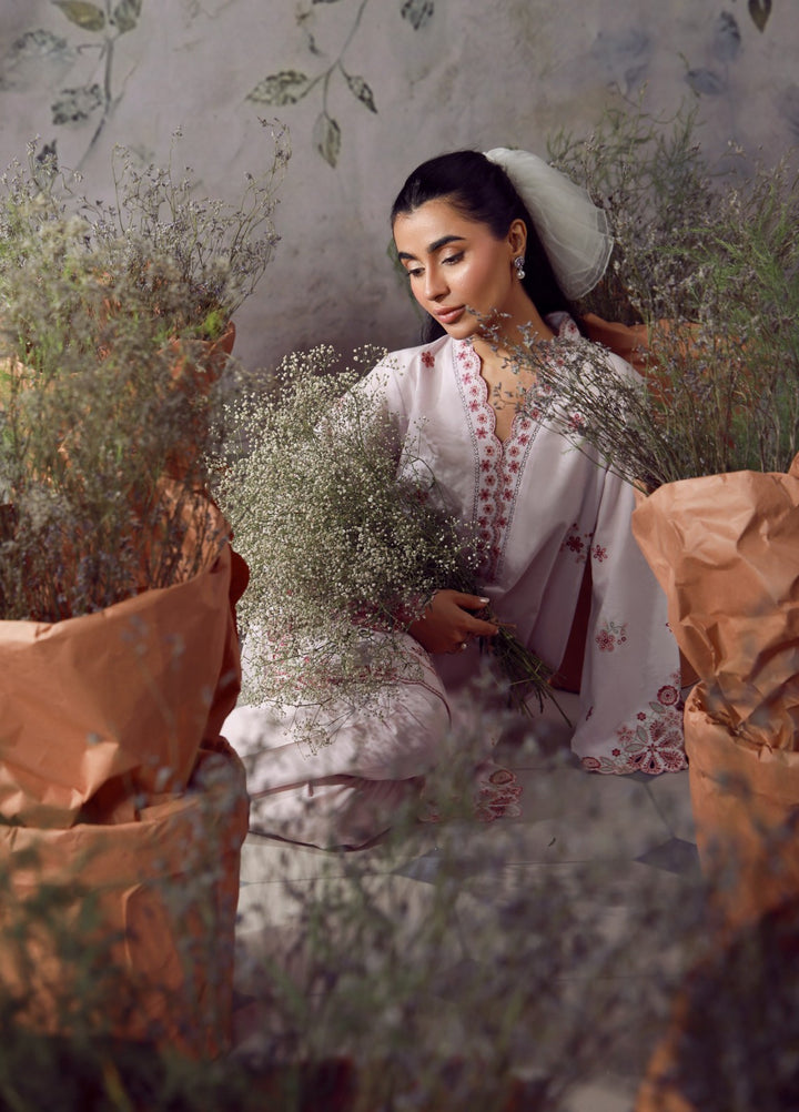 Sahar Women RTW Chikankari Cambric 3 Piece Suit Blush Meadow Festive Collection