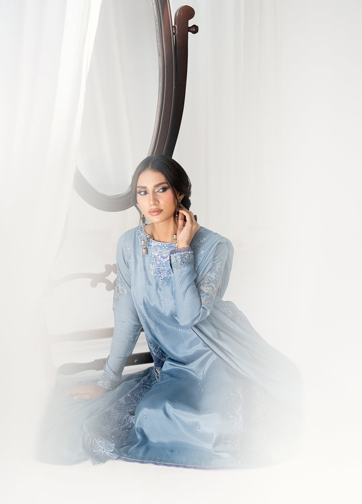 Efsun by Sahane Women RTW Embroidered Sheesh Silk 3 Piece Suit FP8801 Yakamoz Festive Collection