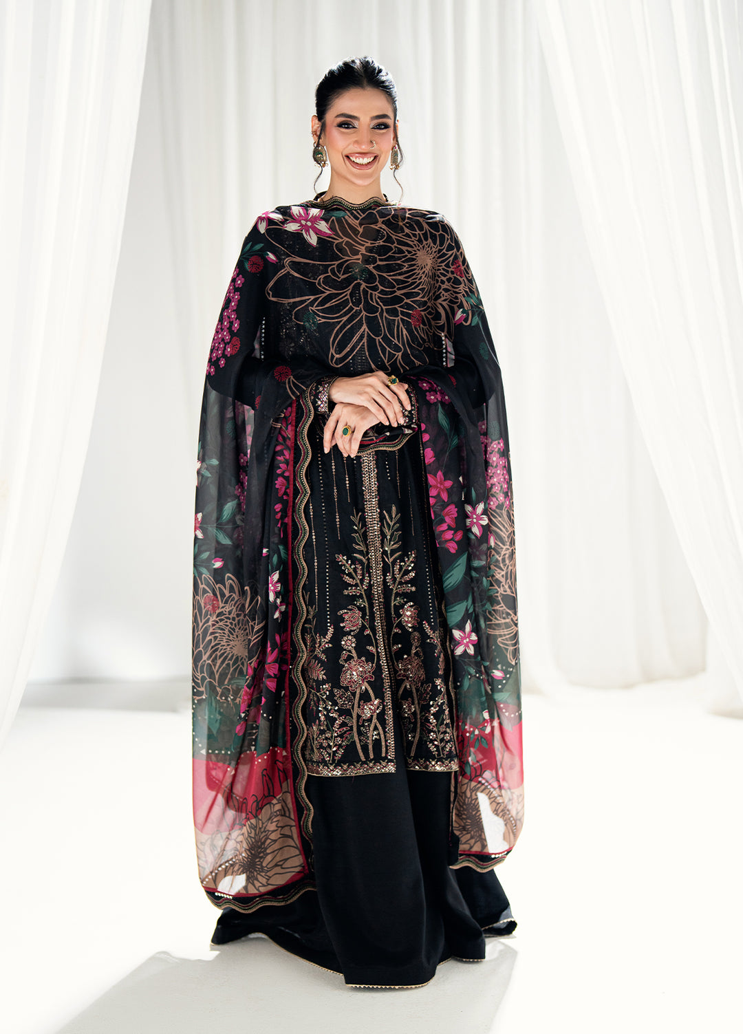 Efsun by Sahane Women RTW Embroidered Raw Silk 3 Piece Suit FP8803 Efsun Festive Collection