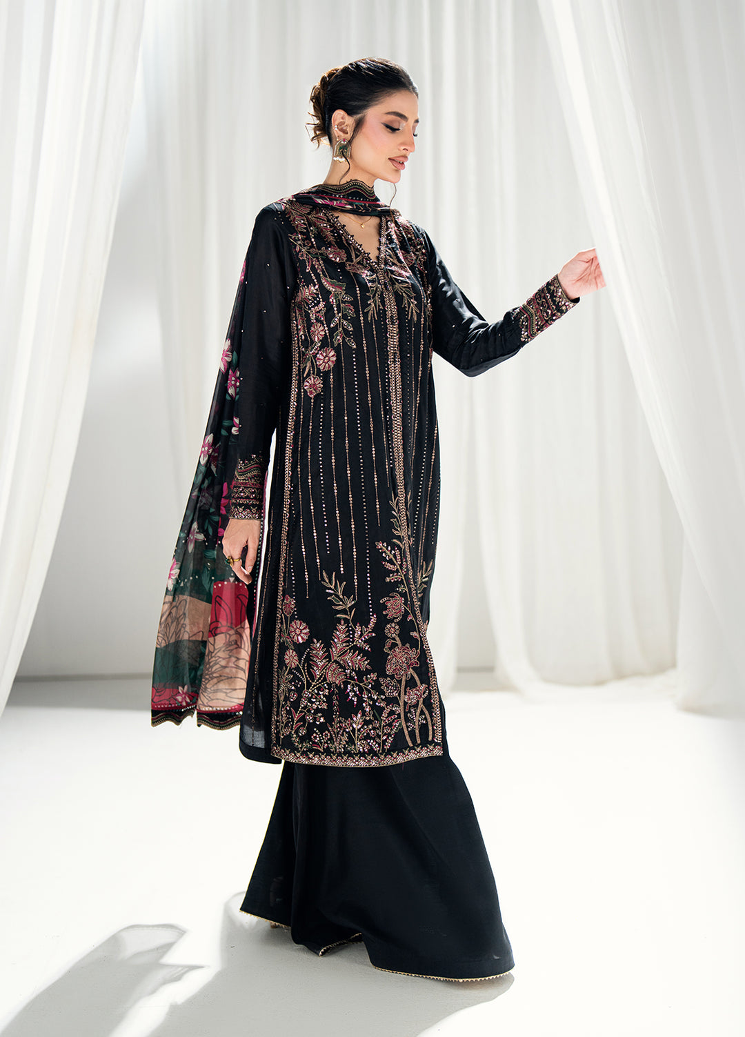 Efsun by Sahane Women RTW Embroidered Raw Silk 3 Piece Suit FP8803 Efsun Festive Collection