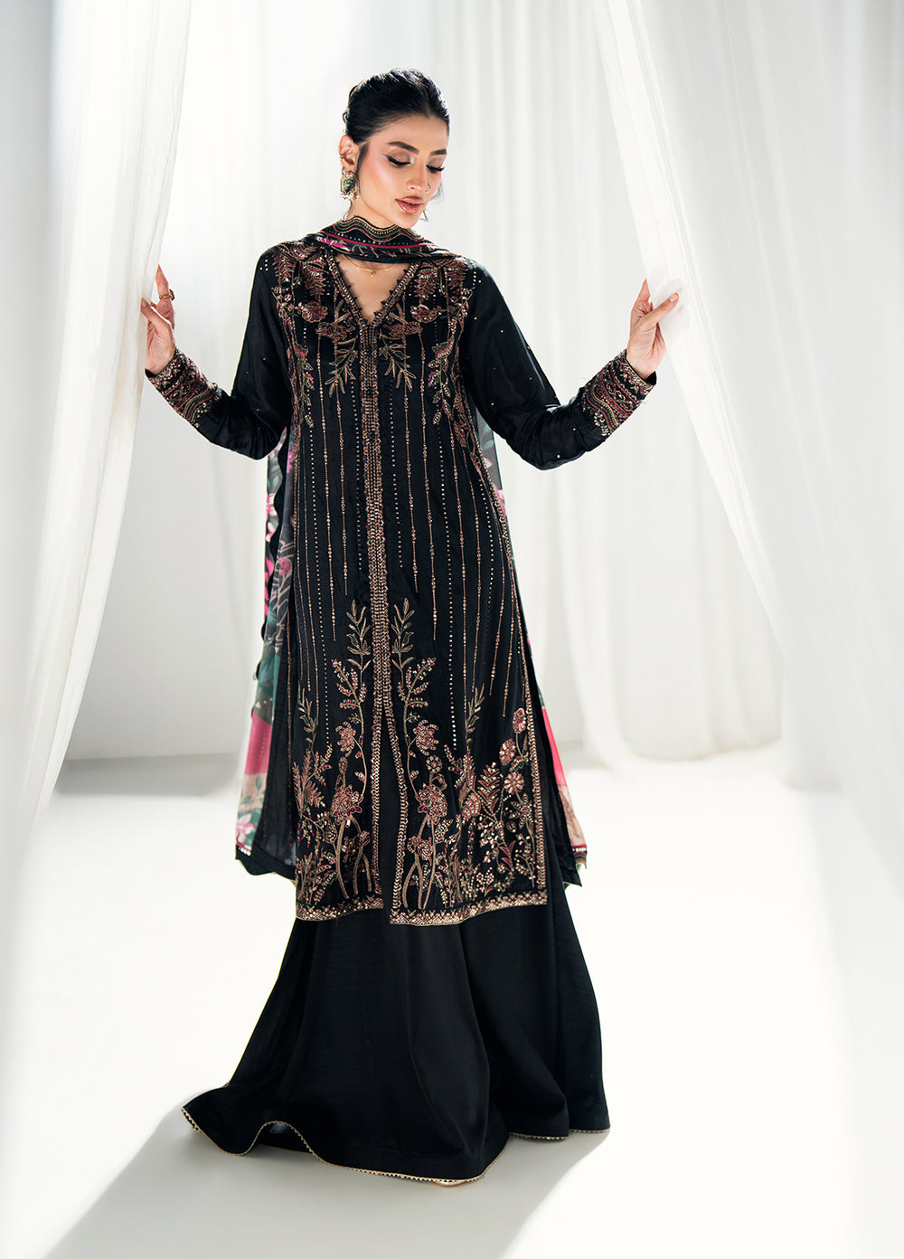 Efsun by Sahane Women RTW Embroidered Raw Silk 3 Piece Suit FP8803 Efsun Festive Collection