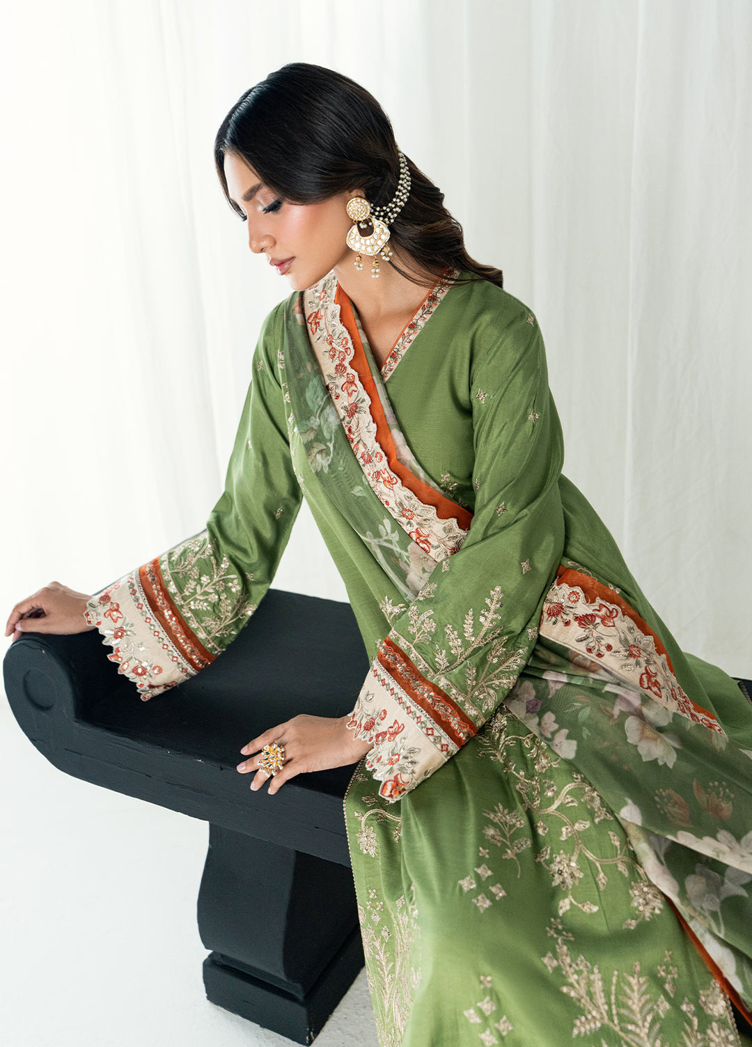 Efsun by Sahane Women RTW Embroidered Raw Silk 3 Piece Suit FP8805 Asalet Festive Collection