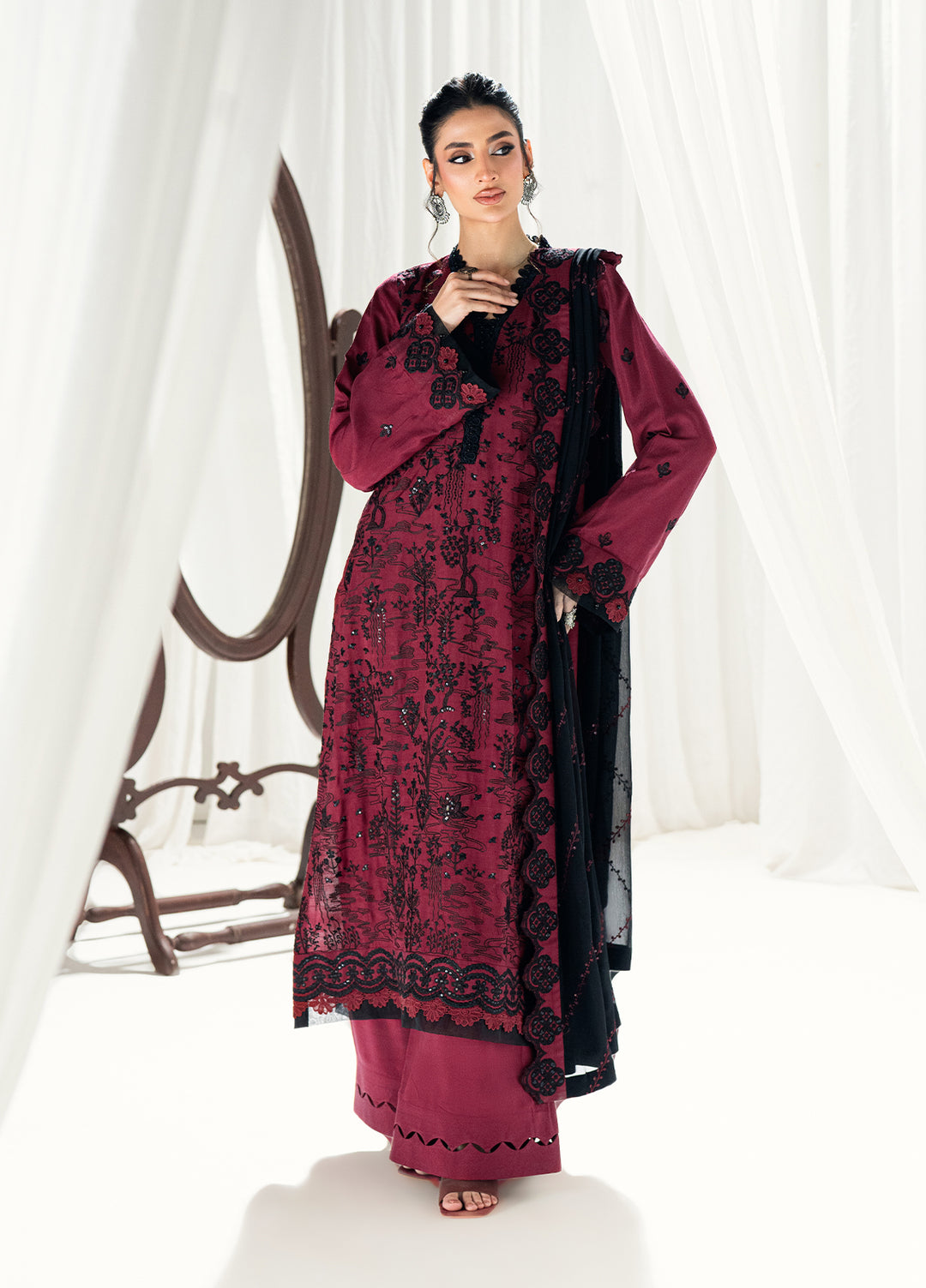 Efsun by Sahane Women RTW Embroidered Raw Silk 3 Piece Suit FP8806 Neva Festive Collection