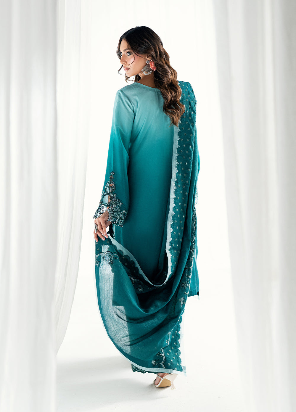 Efsun by Sahane Women RTW Embroidered Sheesh Silk 3 Piece Suit FP8808 Elysian Festive Collection