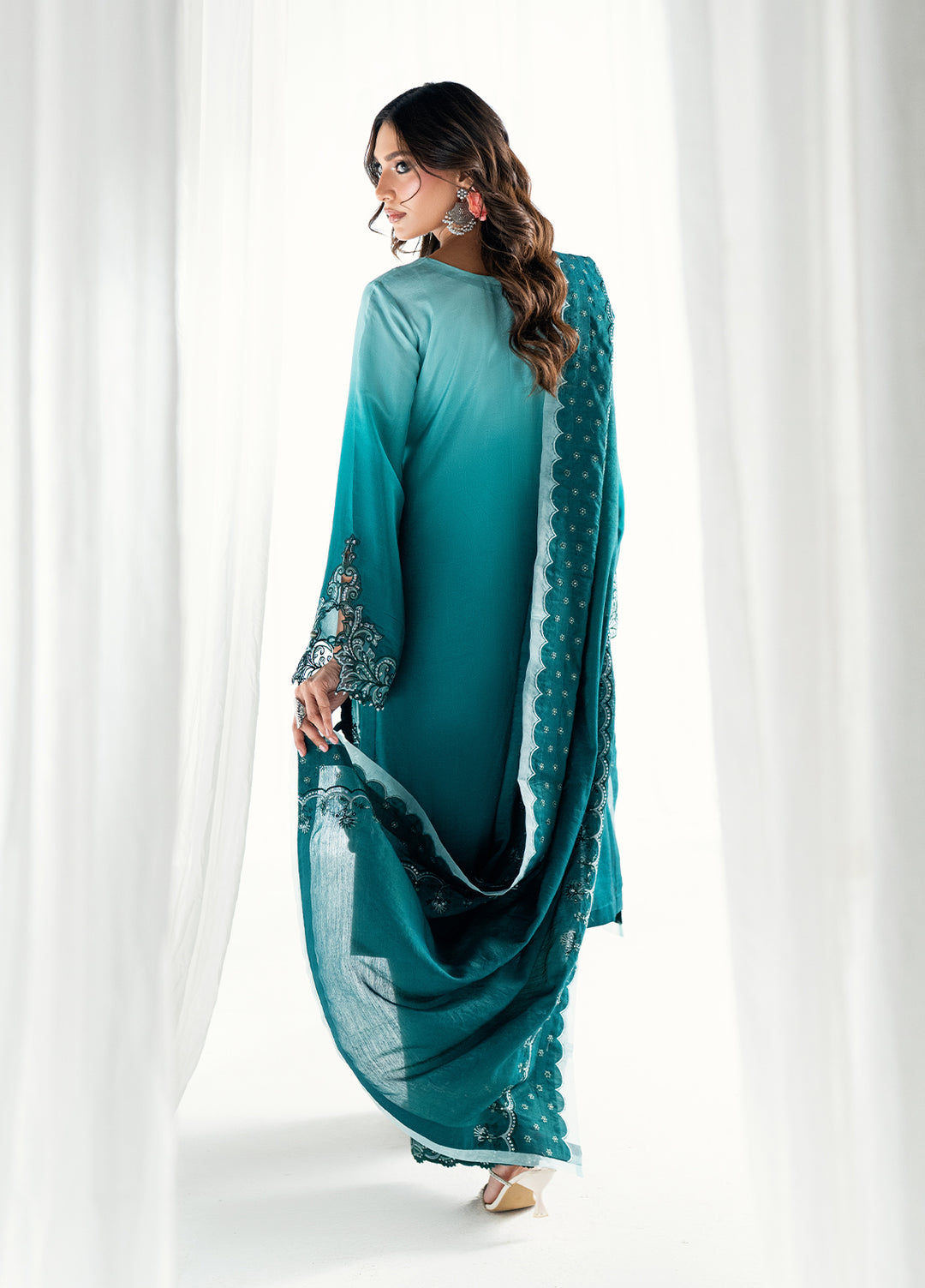 Efsun by Sahane Women RTW Embroidered Sheesh Silk 3 Piece Suit FP8808 Elysian Festive Collection
