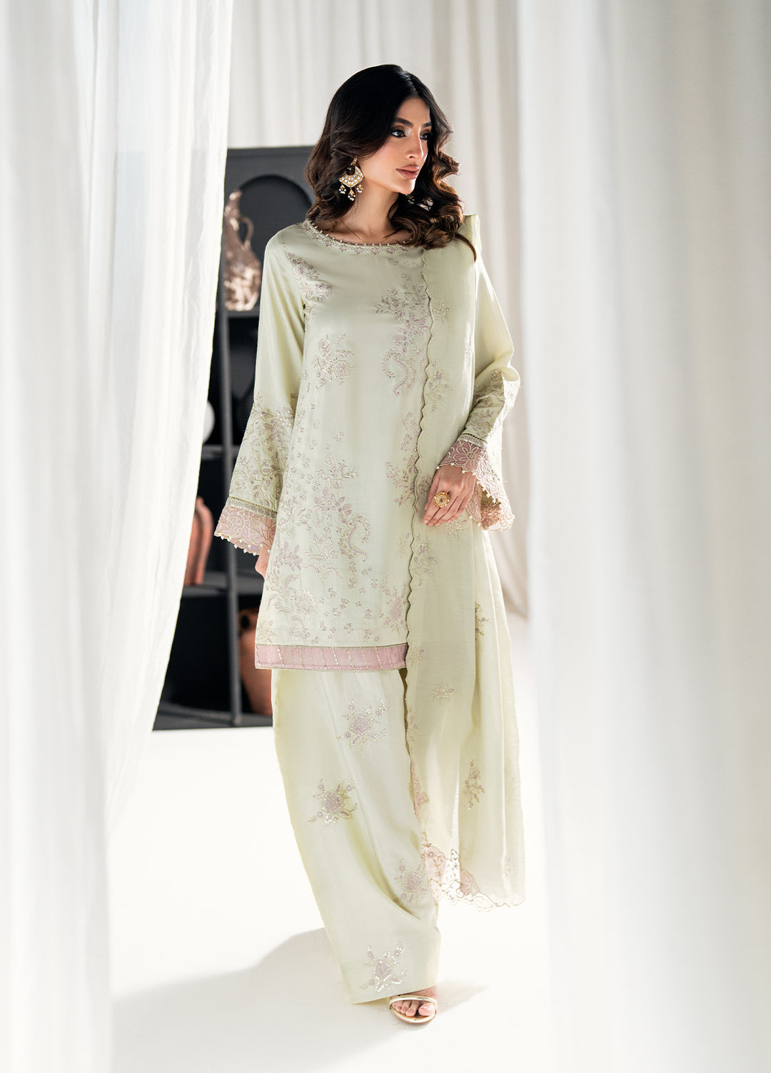 Efsun by Sahane Women RTW Embroidered Raw Silk 3 Piece Suit FP8809 Lustre Festive Collection