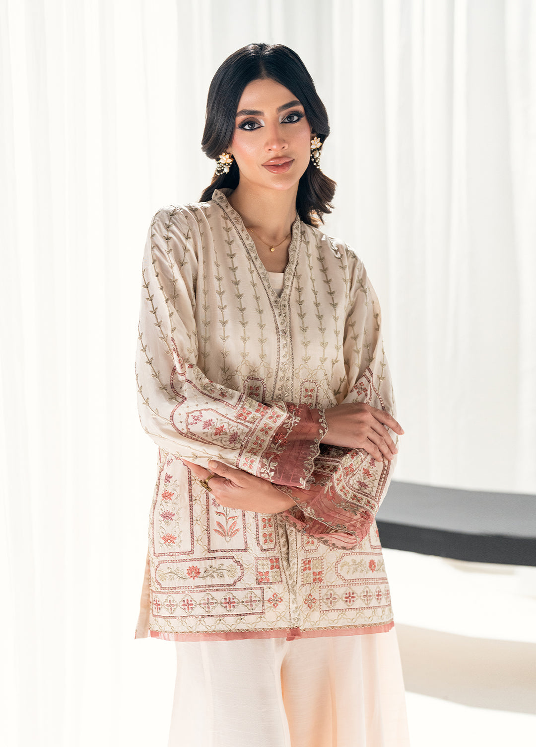 Efsun by Sahane Women RTW Embroidered Sheesh Silk 3 Piece Suit FP8812 Reverie Festive Collection
