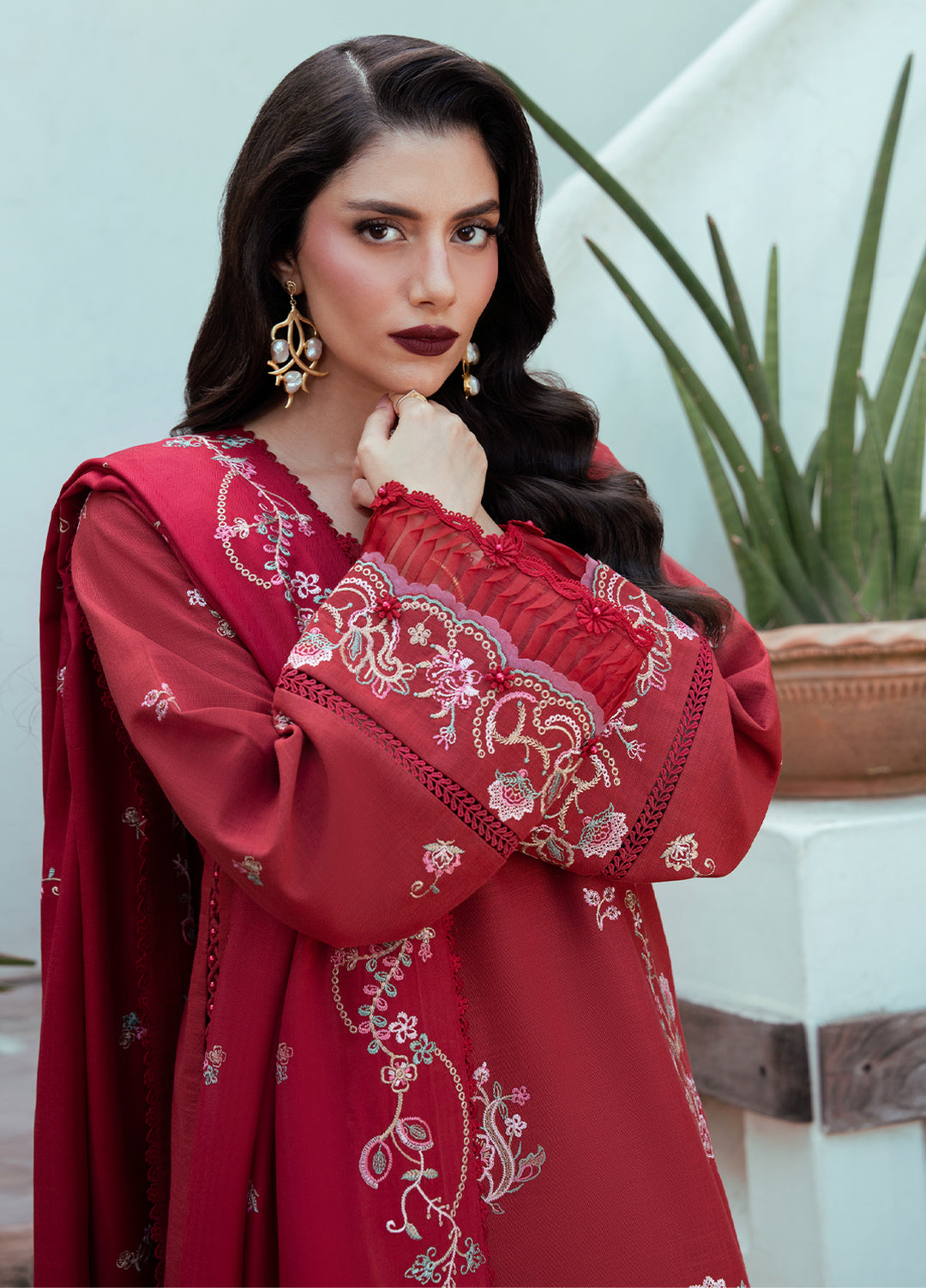 Khizaan by Sahane Unstitched Embroidered Cross Hatch 3 Piece Suit Rosalind Winter Collection