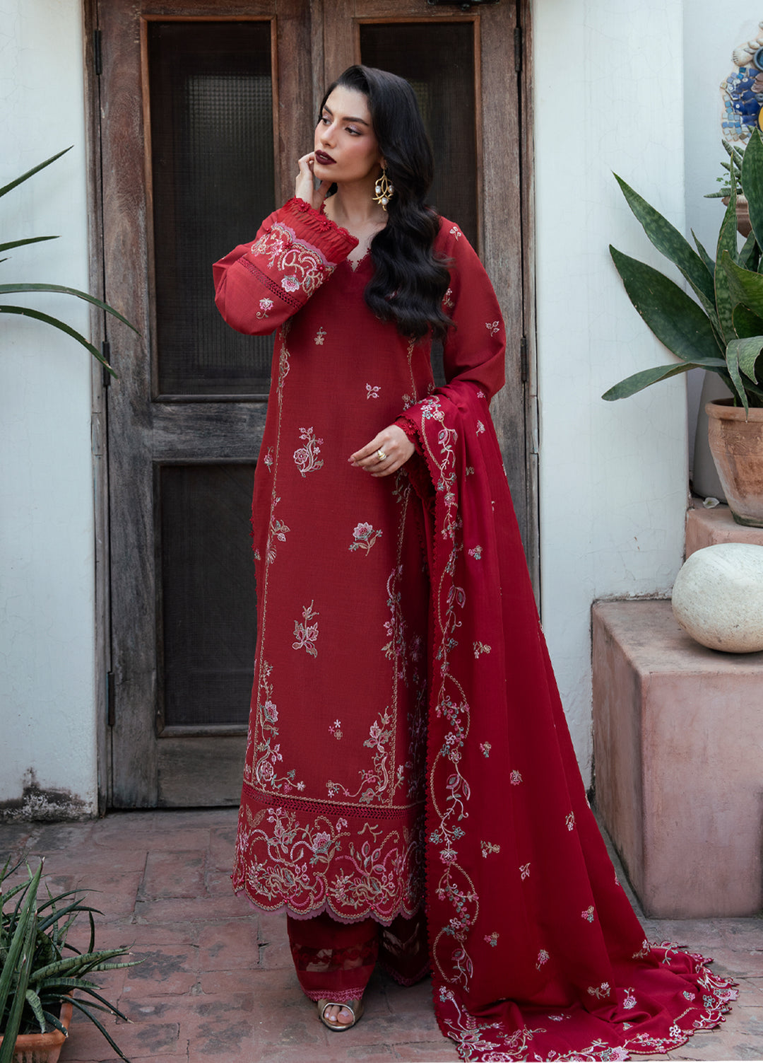 Khizaan by Sahane Unstitched Embroidered Cross Hatch 3 Piece Suit Rosalind Winter Collection