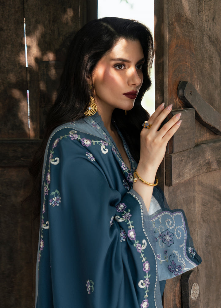 Khizaan by Sahane Unstitched Embroidered Cross Hatch 3 Piece Suit Lilith Winter Collection
