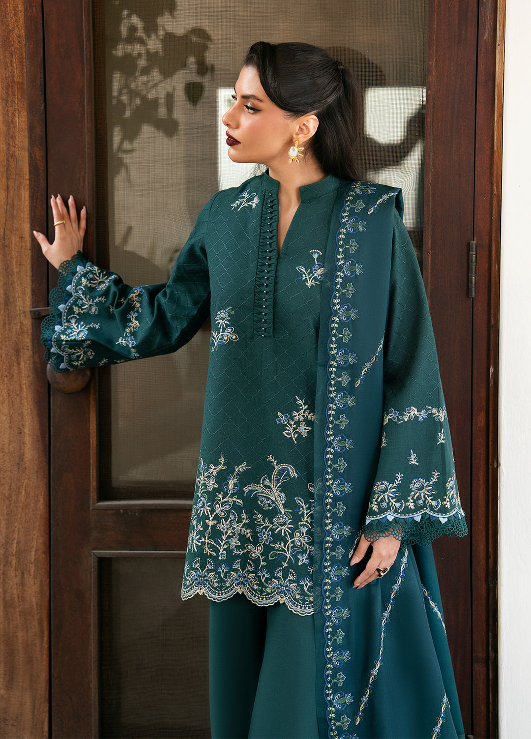 Khizaan by Sahane Unstitched Embroidered Cross Hatch 3 Piece Suit Esme Winter Collection
