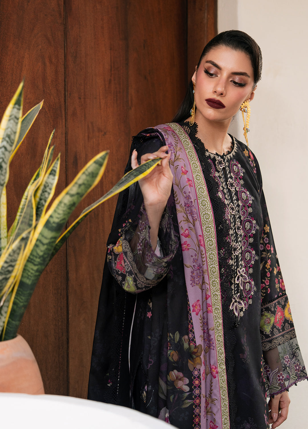 Khizaan by Sahane Unstitched Printed Cotton Viscose 3 Piece Suit Melody Winter Collection