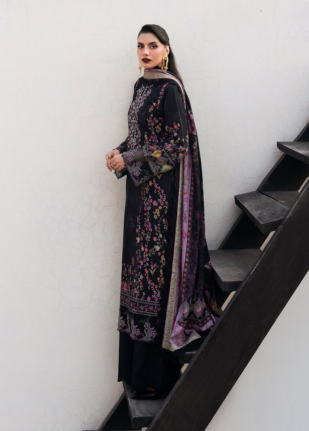 Khizaan by Sahane Unstitched Printed Cotton Viscose 3 Piece Suit Melody Winter Collection
