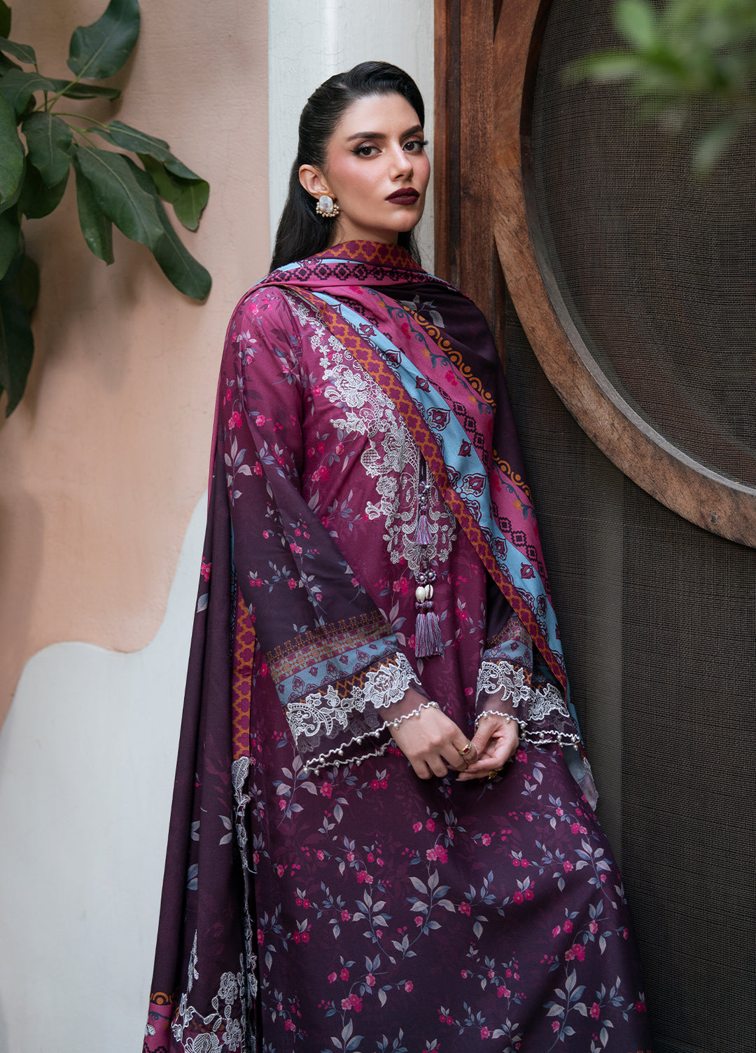 Khizaan by Sahane Unstitched Printed Cotton Viscose 3 Piece Suit Beatrix Winter Collection