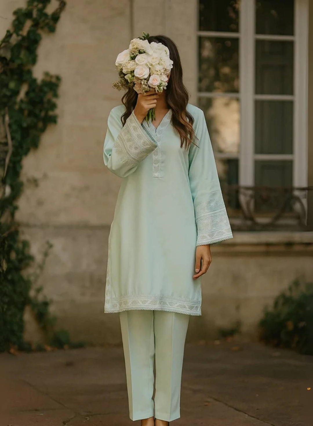 Ayla Studio Pret Embroidered Wash N Wear 2 Piece Suit Hareem