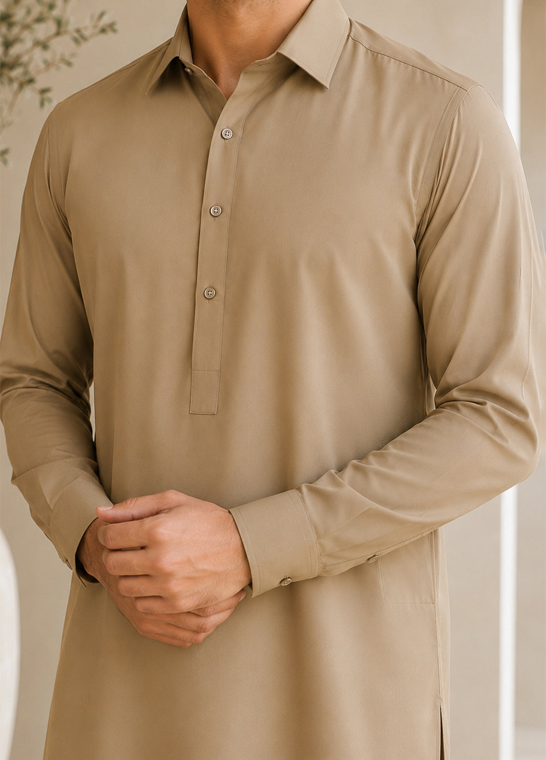 Mazham Pret Plain Wash and Wear Kurta-Shalwar KFCSK-S