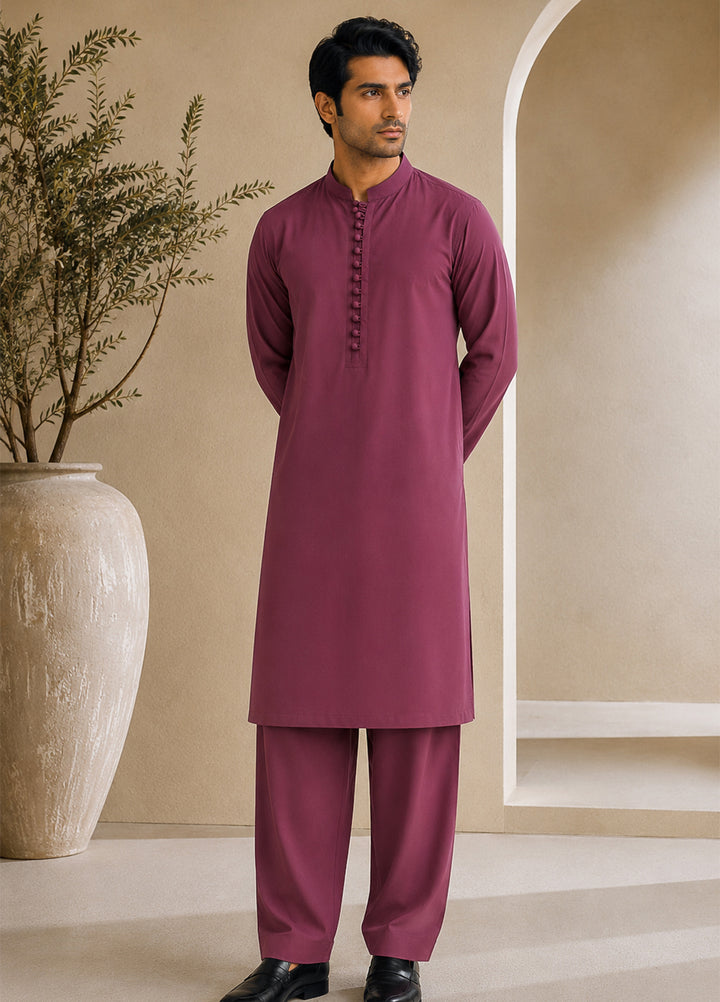 Mazham Pret Plain Cotton Kurta-Shalwar MLCSK-S