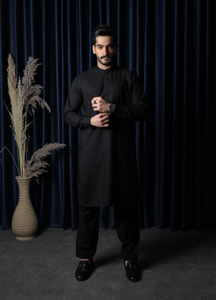 Mazham Pret Plain Blended Kurta-Shalwar BBKS-S-M