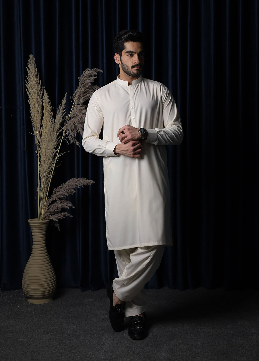 Mazham Pret Plain Blended Kurta-Shalwar BBKT-S-M