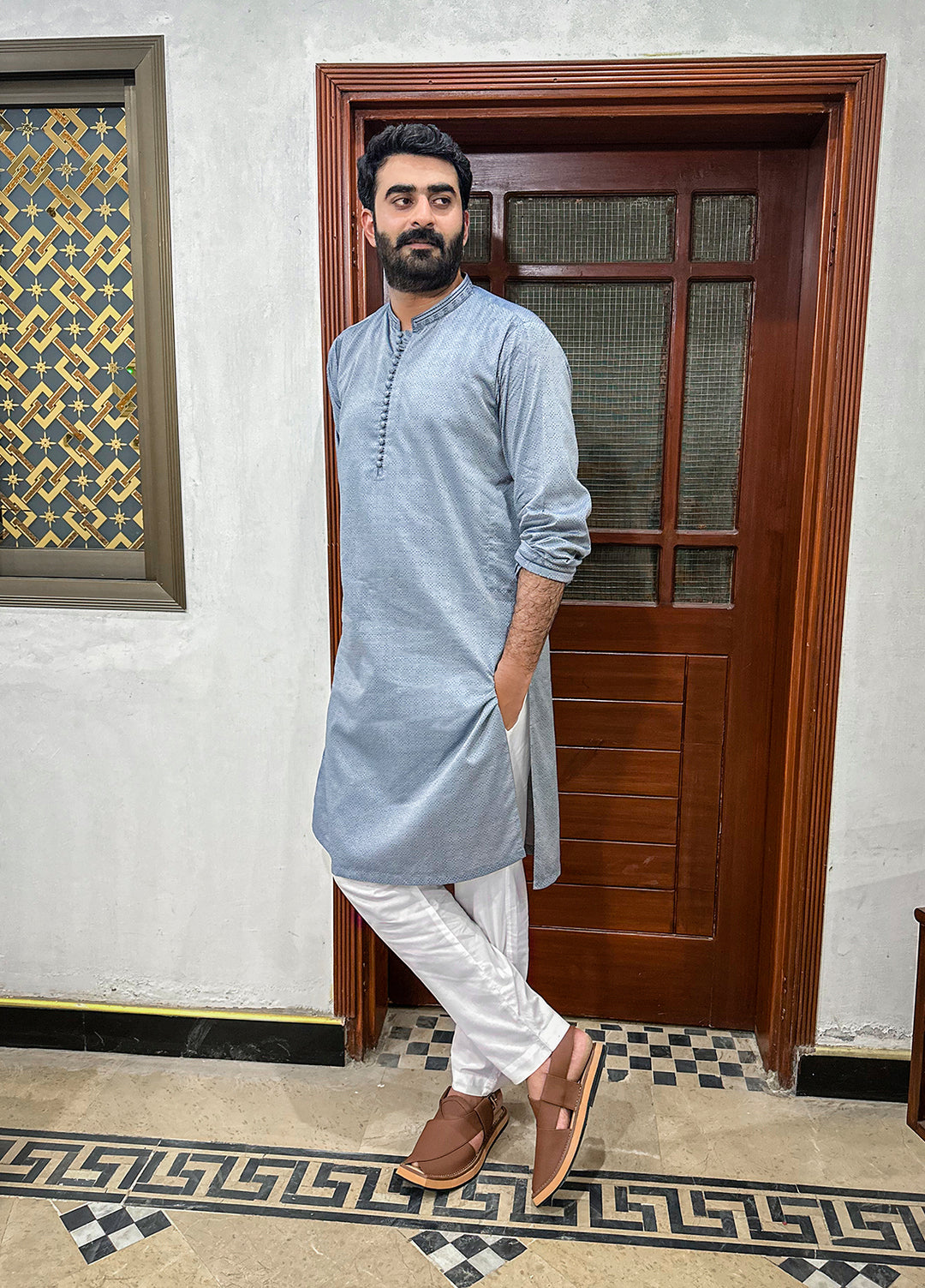 Mazham Pret Embroidered Cotton Kurta Pajama GCKTEC