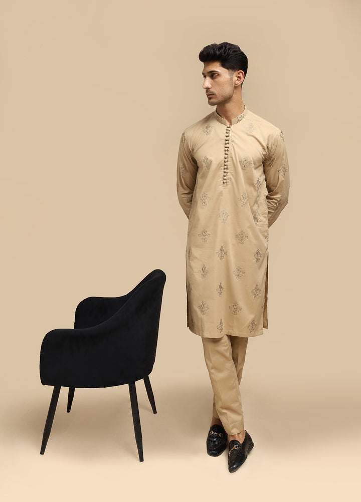 Mazham Pret Embroidered Cotton Kurta Pajama ISCEKT-MED1111