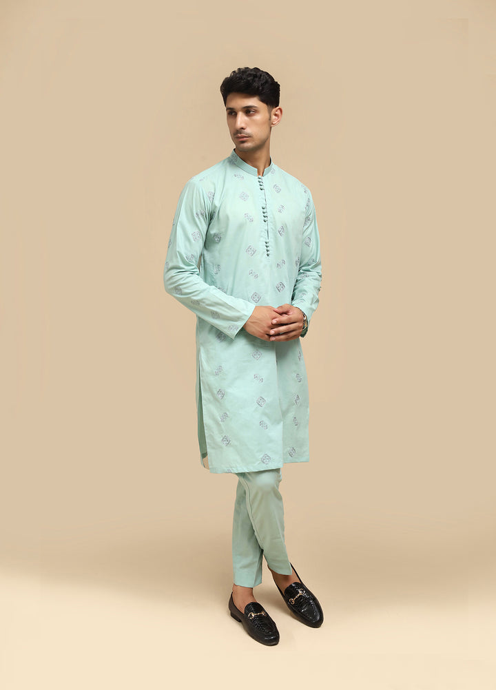 Mazham Pret Embroidered Cotton Kurta Pajama SSCEKT-MED2222