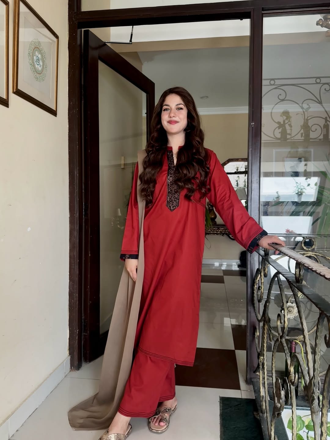 Pret Bee Pret Embroidered Cotton 2 Piece Rust