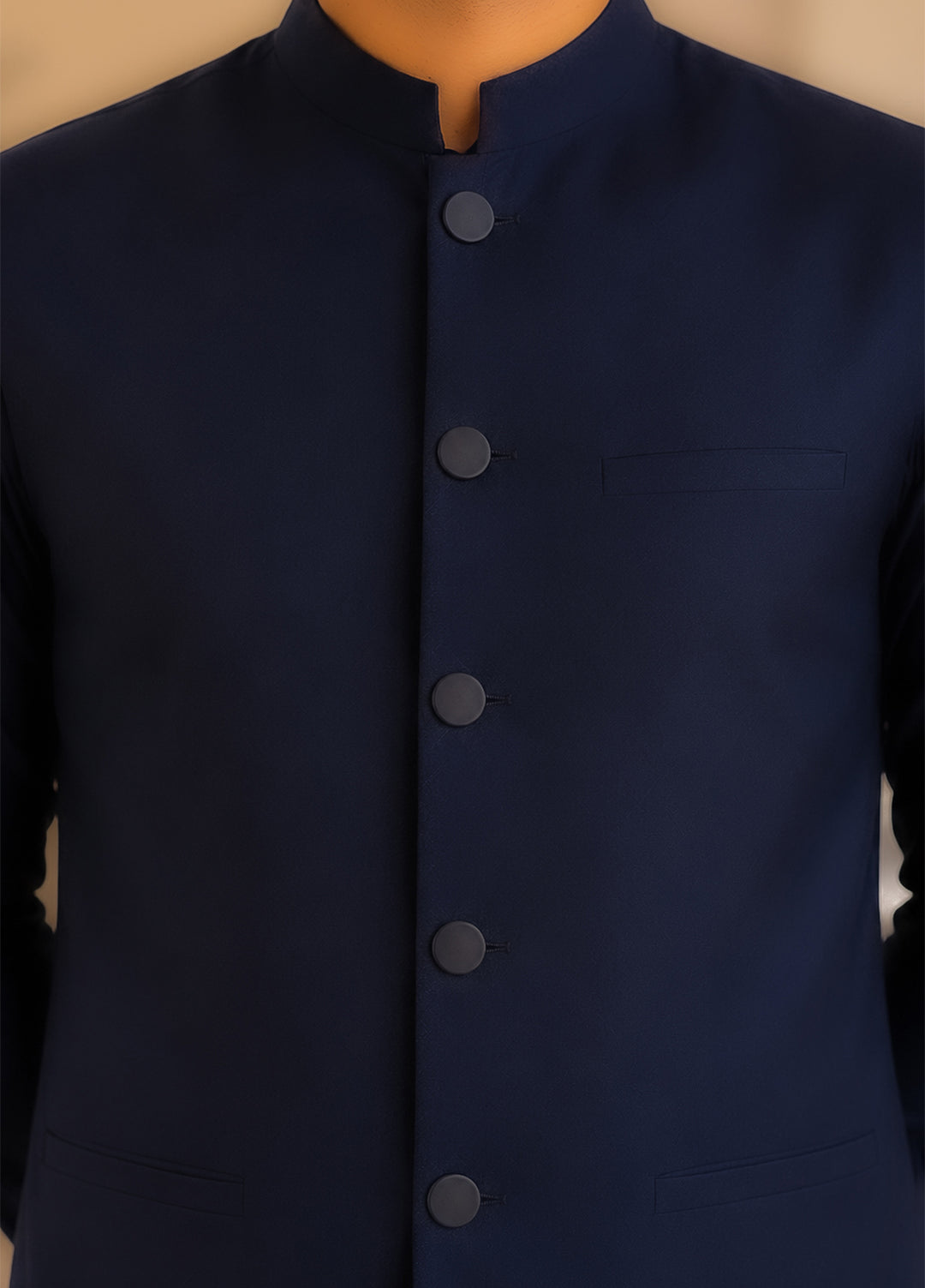 Navy Blue Kurta Shalwar with Waistcoat