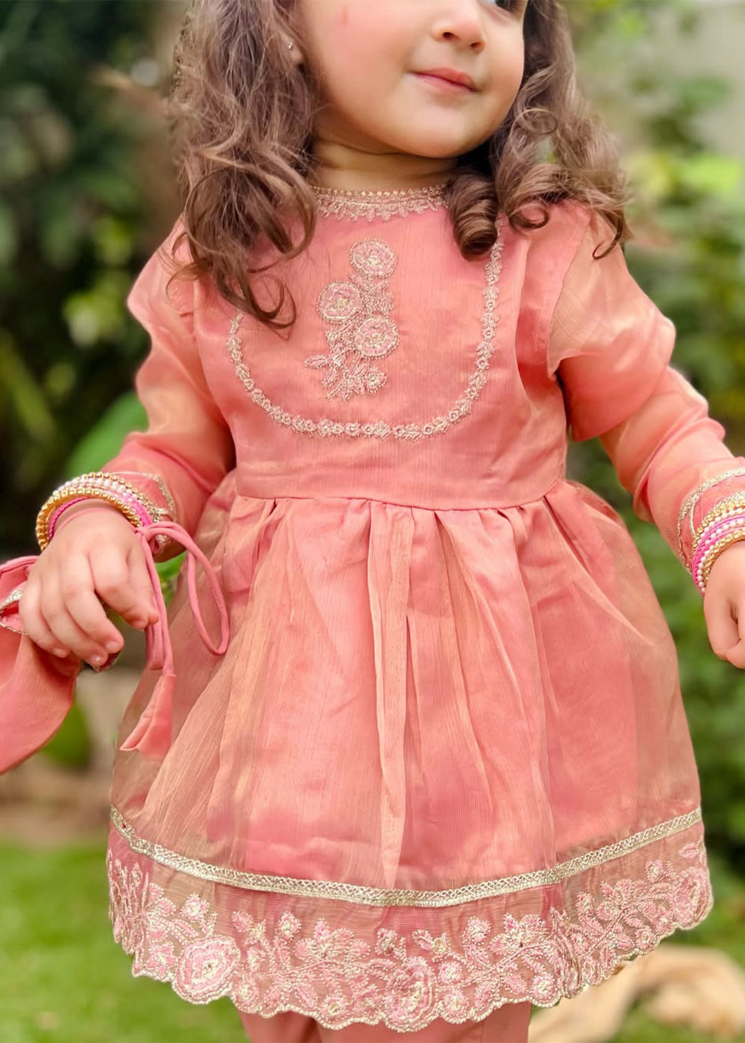 Modest Pret Girls Maysuri 3 Piece Suit Pink Frock 9025