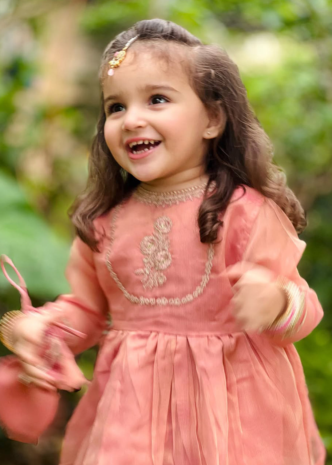 Modest Pret Girls Maysuri 3 Piece Suit Pink Frock 9025