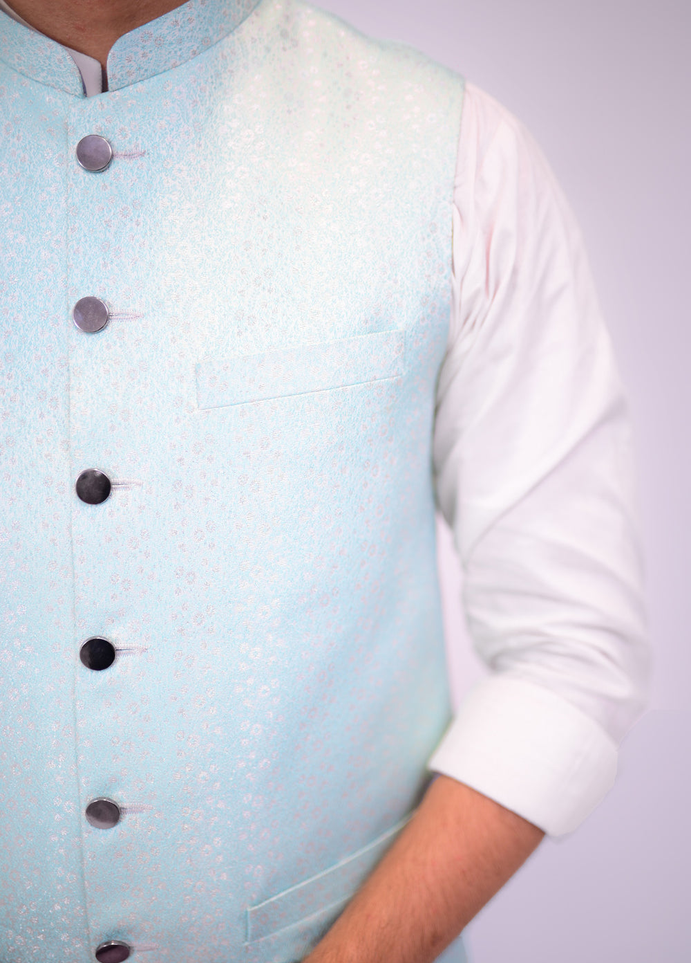 Sky Blue with Silver Atlus Waistcoat