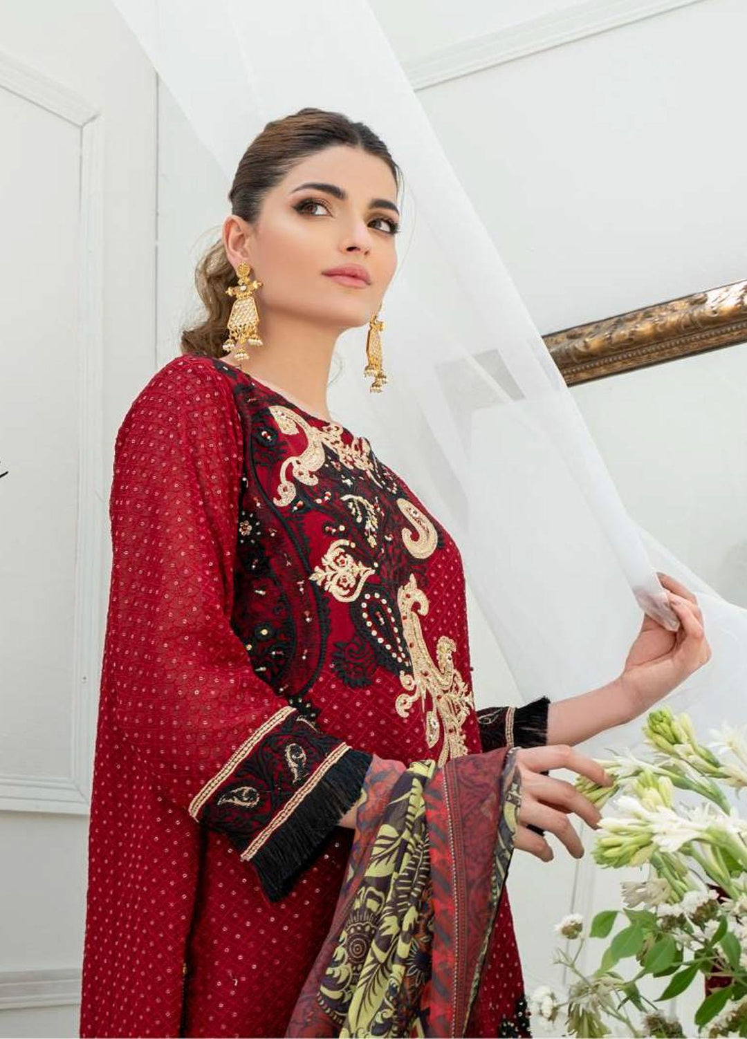 Pulchi by Qasimi Embroidered Chiffon Suits Unstitched 3 Piece QM21PL UNPL-02 - Formals Collection
