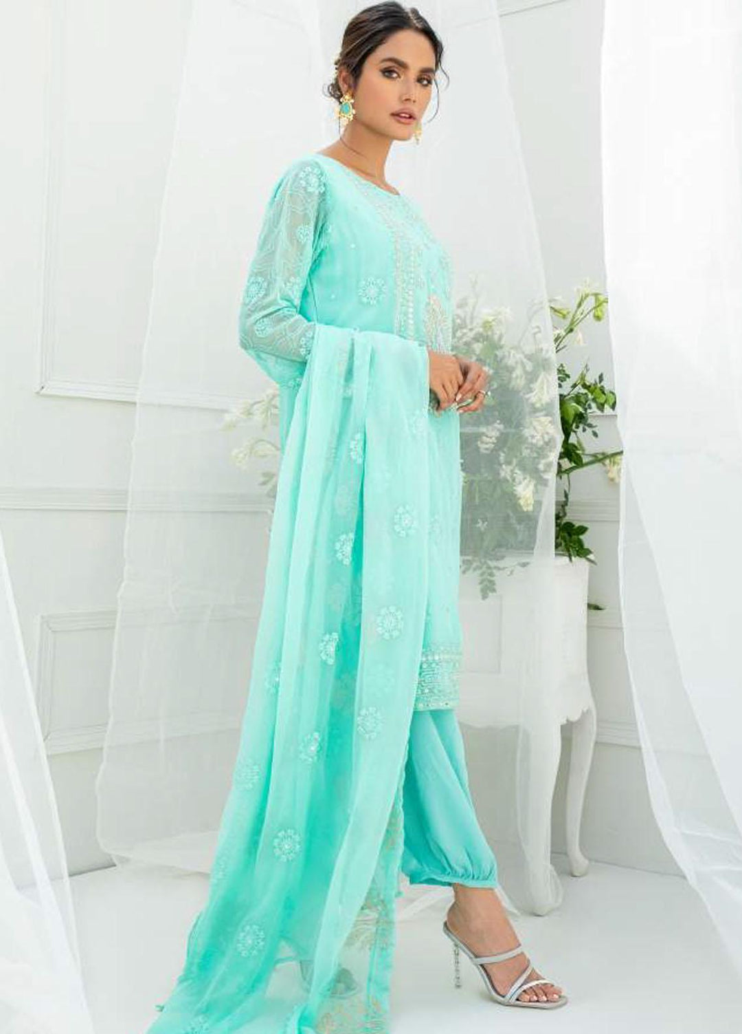 Pulchi by Qasimi Embroidered Chiffon Suits Unstitched 3 Piece QM21PL UNPL-03 - Formals Collection