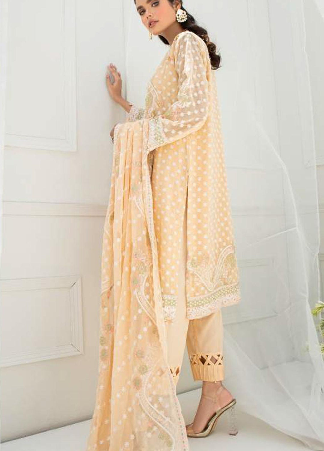 Pulchi by Qasimi Embroidered Chiffon Suits Unstitched 3 Piece QM21PL UNPL-05 - Formals Collection
