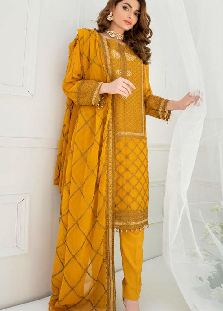 Pulchi by Qasimi Embroidered Chiffon Suits Unstitched 3 Piece QM21PL UNPL-06 - Formals Collection