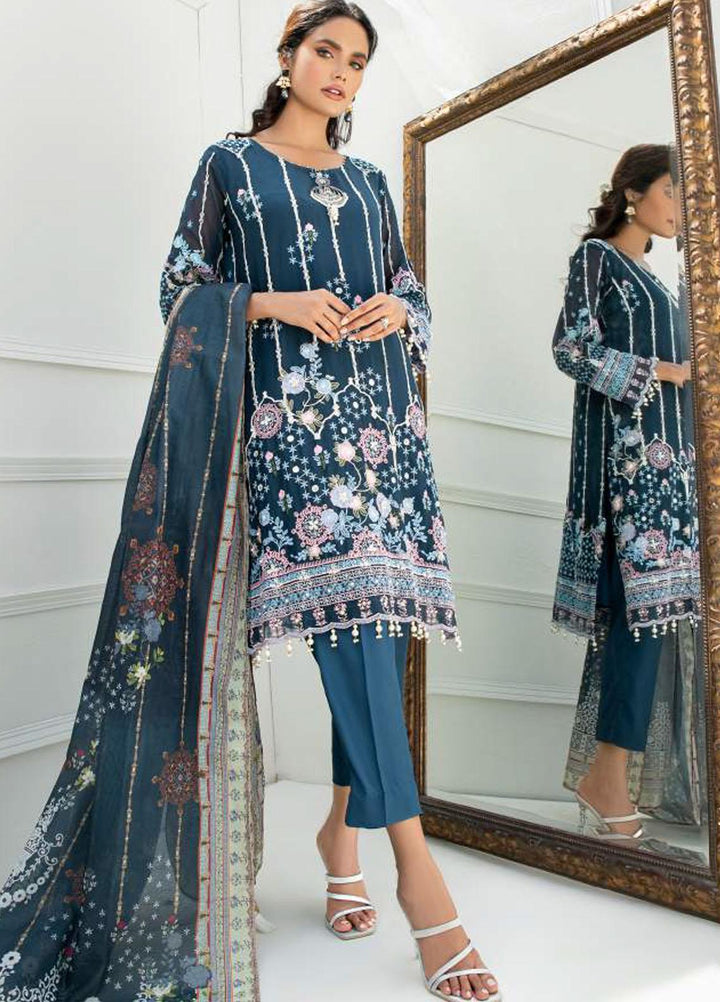 Pulchi by Qasimi Embroidered Chiffon Suits Unstitched 3 Piece QM21PL UNPL-07 - Formals Collection
