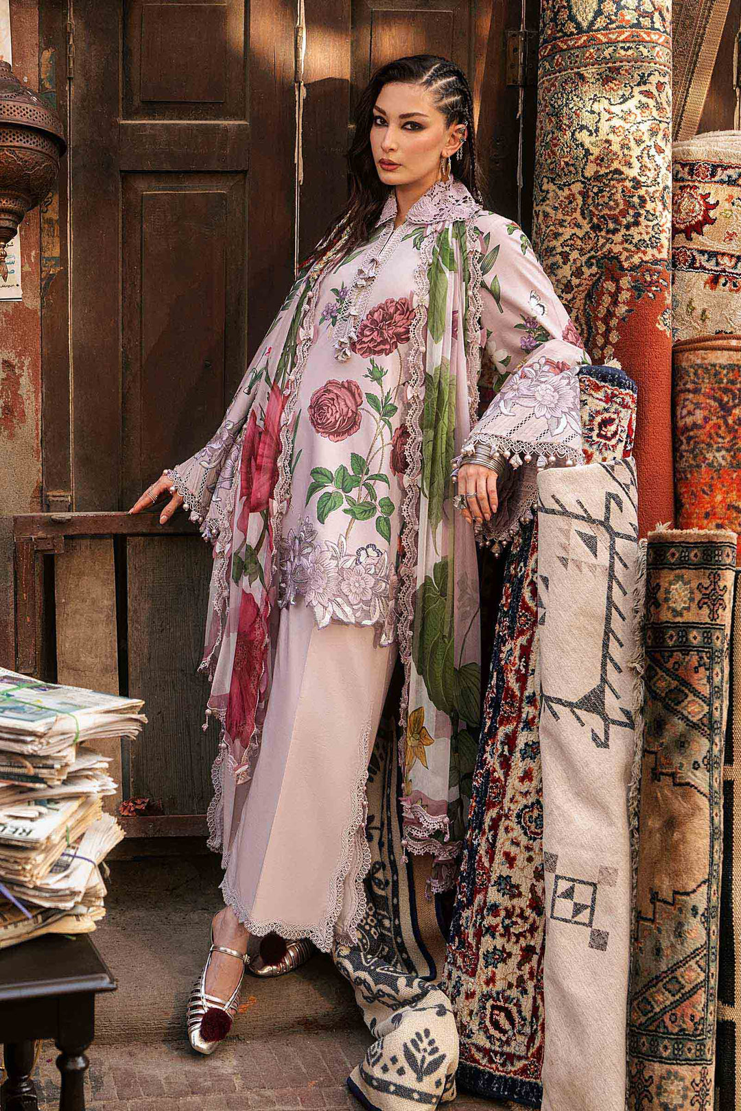 M Prints by Maria B Unstitched Printed Cambric 3 Piece Suit MB26UPC 9A - Casual Collection