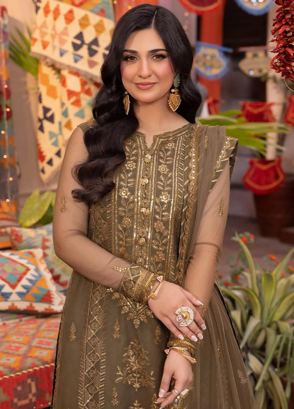 Pyaar Diyan Gallan By Asim Jofa Embroidered Net Suit Unstitched 3 Piece AJEM-05 - Festive Collection