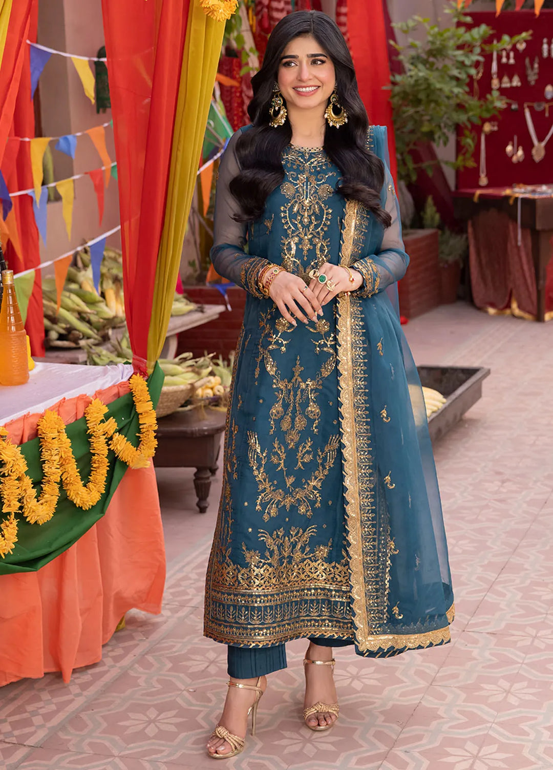 Pyaar Diyan Gallan By Asim Jofa Embroidered Organza Suit Unstitched 3 Piece AJEM-13 - Festive Collection